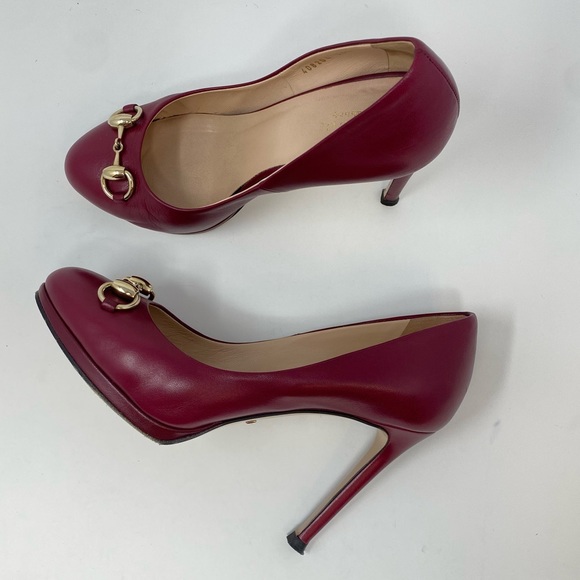 Authentic Gucci Gisele Leather Horse Bit Pumps Hollywood Nib Heels 36.5 - Picture 1 of 13